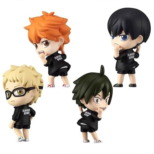 QAHEART Shoyo Figures 4PCS Set, Tobio Kageyama/Tsukishima Kei/Tadashi Yamaguchi Anime Figure Anime Action Figurine 2.76INCH - Image 1