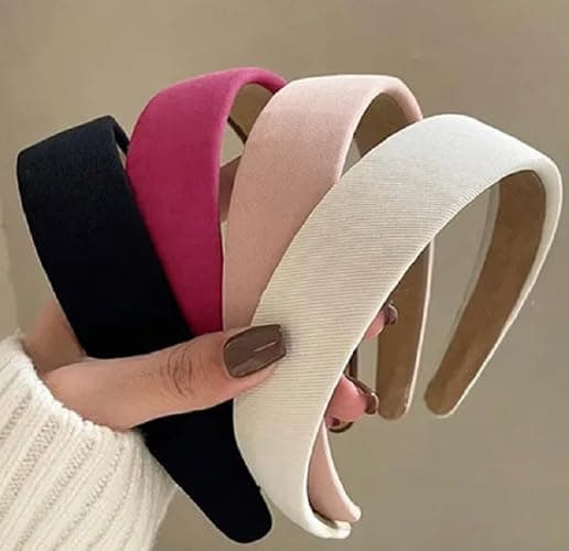 Huachi Headbands for Women Non Slip Trendy Valentine's Day Women's1 inch Wide Cute Headbands for Girls, Pink Head Bands Elastic Hair Bands for Women's Fashion Women Hair Accessories - Image 1