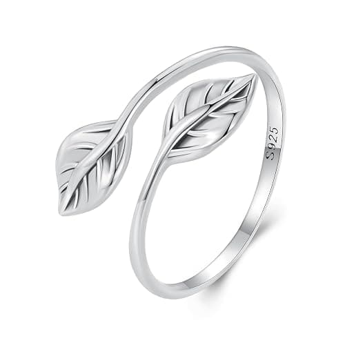 925 Sterling Silver Rings for Women Mermaid Tail/Daisy Bee/Flower/Butterfly Ring Dainty Stackable Rings Ajustable Cute Ring for Girls - Image 1