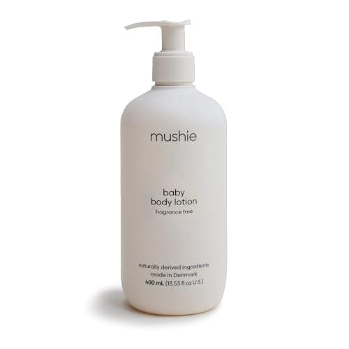 mushie Baby Organic Body Lotion | Moisturize, Soothe, and Hydrates Dry Skin | Made in Denmark, 13.53 fl oz (Fragrance Free) - Fragrance Free - Image 1