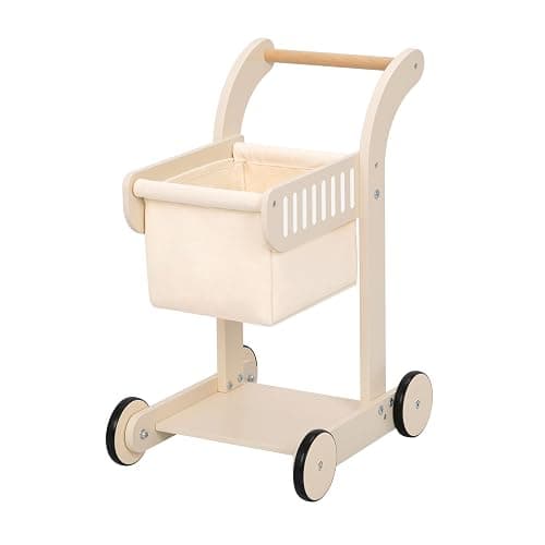 OOOK Baby Push Walker Doll Stroller, Wooden Baby Walker for Girls and Boys, Kids Shopping Cart for Toddlers, Kids Stand Learning Walker with 4 Wheels - Image 1
