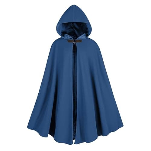 Hewlaud Medieval Cloak with Hood Renaissance Hooded Cape for Women Men | Medieval Hooded Cloak with Metal Clasp,Polyester Material, Machine Wash Care,Suitable for Halloween,Cosplay and parties - Image 1