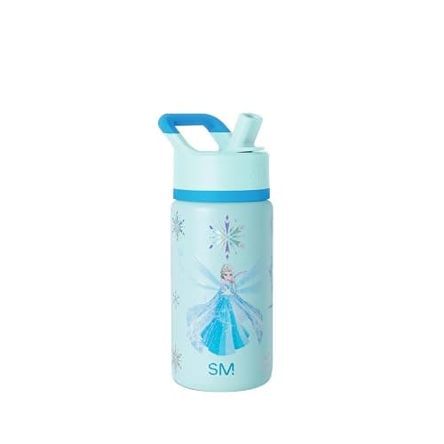 Simple Modern Disney Frozen Elsa Kids Water Bottle with Straw Lid| Reusable Insulated Stainless Steel Cup for Girls School | Summit Collection | 14oz, Iridescent Elsa - Image 1