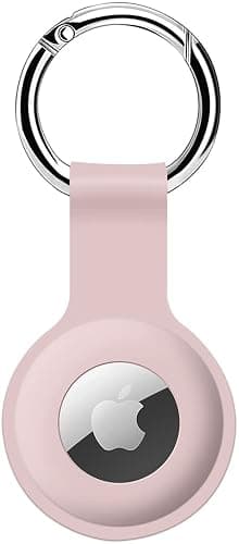 COLORCORAL AirTag Holder Case Silicone Case for AirTag Keyring for Keys, Bags, Luggage, Pet Collars - Anti-Lost and Scratch-Resistant Design for Apple Air Tags 2021(Pink) - Image 1