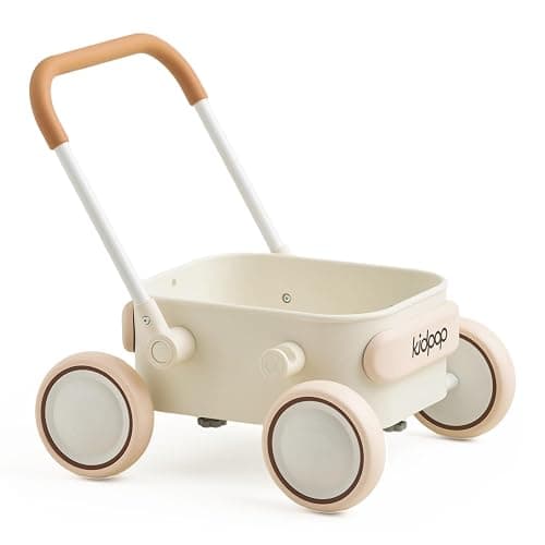 Kidpop PULA 2-in-1 Push and Pull-Along Wagon, Baby Push Walker for First Learner from 7 Month to 4 Year, One Year Birthday Gifts, Sturdy and Safe, Indoors and Outdoors (White) - Image 1