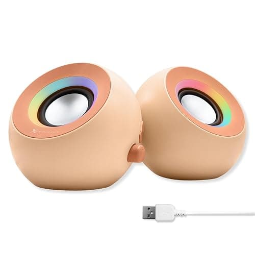 X9 Performance Brown Computer Speakers for Desktop PC with RGB Lighting, Bluetooth, USB, and AUX - Triple Mode Connection, Dual 2.25" Drivers for Work and Play - Bluetooth PC Speakers - Image 1