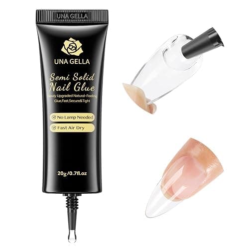 UNA GELLA Super Strong Nail Glue for Press On Nails: 20g, Soft Gel Nail Tips No Lamp Need, Fast-curing, Long Lasting, Semi Solid Gel Nail Glue for Fake False Acrylic Nails - Image 1