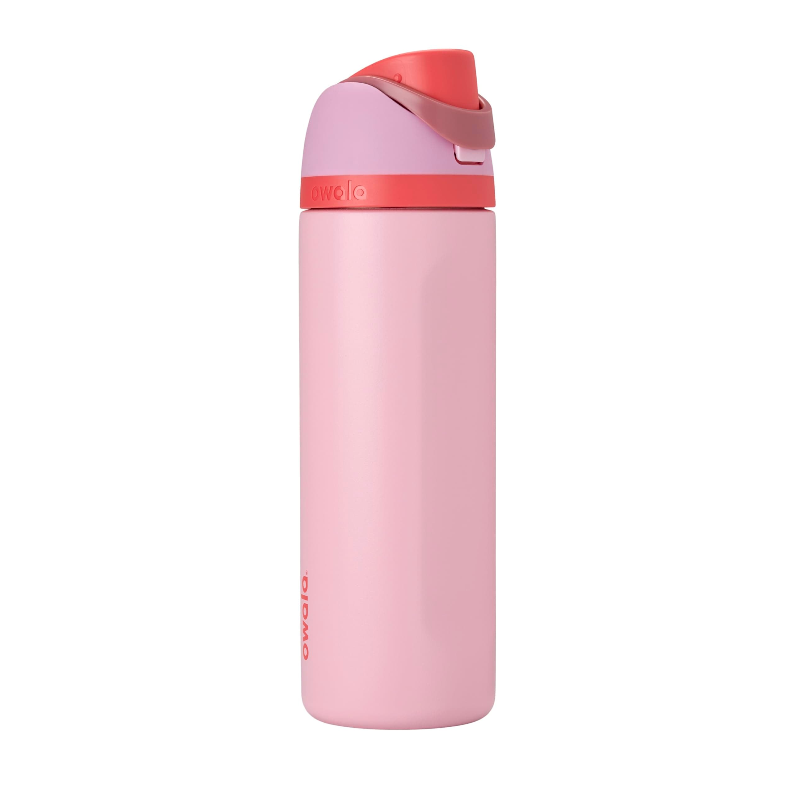 Owala FreeSip Garrafa de água isolada de aço inoxidável com canudo para esportes e viagens, garrafa de água esportiva sem BPA, 680 g, rosa, bolo de comida de anjo - Image 1