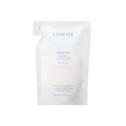 LANEIGE Cream Skin Toner & Moisturizer: Lightweight Refillable Korean Milky Toner with Ceramide & Peptide for Hydration, Firming, & Barrier Support - Image 1