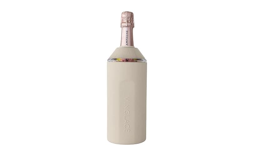 Vinglacé Wine Bottle Chiller- Portable Champagne Insulator- Stainless Steel Wine Cooler Sleeve, Sand - Sand - Image 1