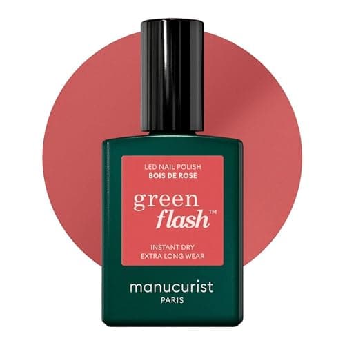 Manucurist • Green Flash LED Gel Nail Polish • Vegan • 12-Free, Plant-Based (60%) Gel Polish • Made in France • 0.5 fl oz (BOIS DE ROSE) - Image 1