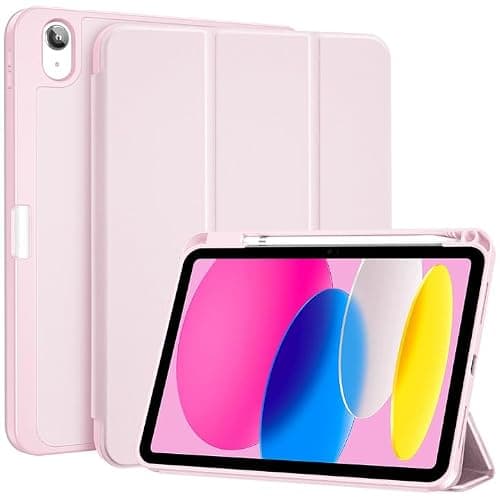 ProCase for iPad (A16) 11th Generation 11 Inch 2025/ iPad 10th Generation 10.9 Inch 2022 Case with Pencil Holder, Hybrid Cover with Soft TPU Back, Supports Touch ID, Auto Wake/Sleep -Lightpink - Image 1