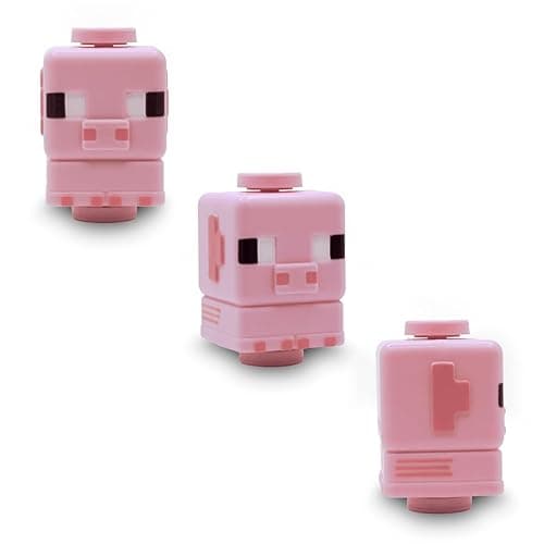 Minecraft Spinner Toys Series 2 – Pig, Magnetic & Stackable Fidget Spinner – Official Licensed Collectible by Just Toys LLC (2.5″) (Glow-in-The-Dark Creeper, Panda, Alex, Enderman, Pig) - Image 1