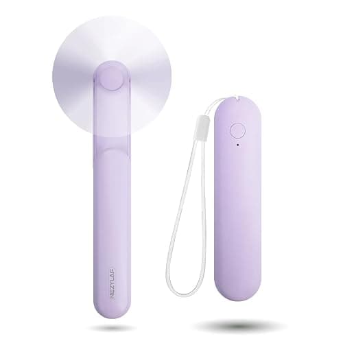 Nezylaf Portable Mini Handheld Fan, Small Rechargeable Personal Fan with Pocket Power Bank Design for Travel/Women Gifts/Disney World Accessories/Theme Park Essentials - Purple - Image 1