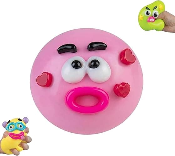Smushers Sensory with Interchangeable Faces, Funny Curiosities Smushers Dog Face Swap Squishy, Soft Interchangeable Dog Face Swap Stress Relief Sensory Squeeze Toy for Adults (Pink) - Image 1