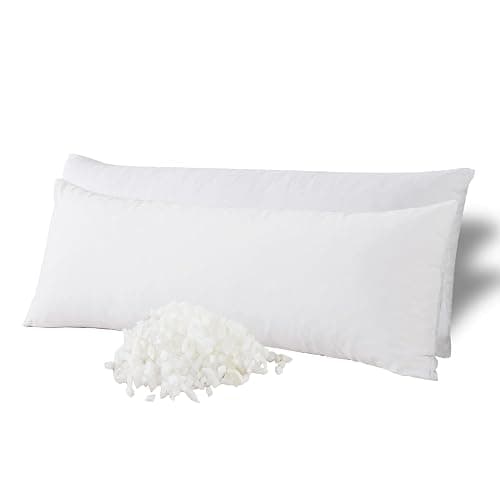 WhatsBedding Memory Foam Body Pillow with Breathable Zippered Cotton Cover, Full Body Pillow for Adults, Long Pillow for Sleeping, Firm Pillow Fluffy Supportive, Pure White - Image 1