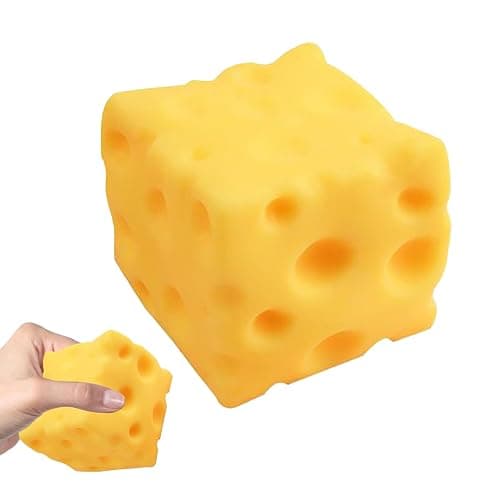 Big Cheese Squishy Toy, Yellow Squishy Cheese Toy, Cute Stress Relief Squishys Cheeses Squeeze Fidget Toys, Fun Soft Shapeable Simulation Cheeses Stress Balls Food Sensory Toys, for Adults & Kids - Image 1