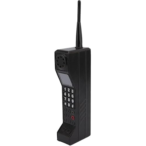 Lwuey Retro Brick Cell Phone Ornament, 90s Phone Prop, Black | Iron Brick Cellphone Model for Photography, Movie Scenes, Home or Desktop Decoration - Image 1