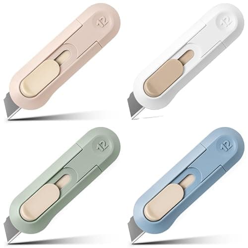 4pcs Utility Knife Box Cutters, Retractable Letter Opener, Sharp Cartons Cardboard Cutter Razor Knife for Christmas, Smooth Mechanism Perfect for Office and Home Use - Image 1