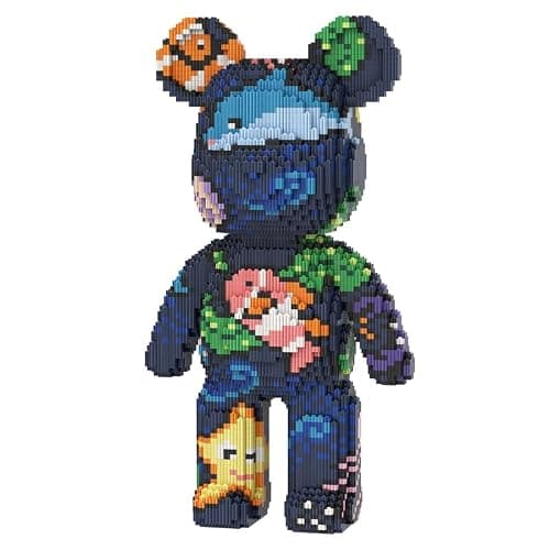 DAHONPA Ocean Bear Micro Building Blocks Set (7220 Pieces), Animal Underwater World Brick with Storage Drawer, Gift for Adults and Kids - Image 1