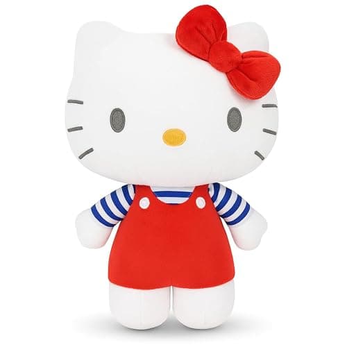 Simply Toys Official Hello Kitty Plush Doll 30cm | Soft Sanrio Licensed Stuffed Toy in Red Overalls | Collectible Hello Kitty Plushie for Girls, Teens, Kids, Adults & Fans Idea & Room Decor - Image 1