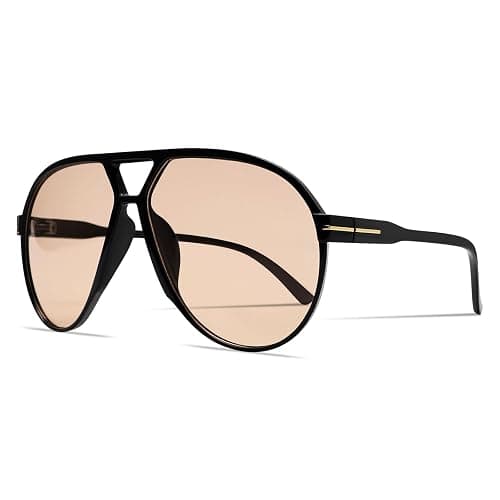 GUVIVI Retro Aviator Sunglasses for Women Men Oversized Classic 70s Vintage Trendy Tangle Free Square Aviators Sun Glasses - Image 1