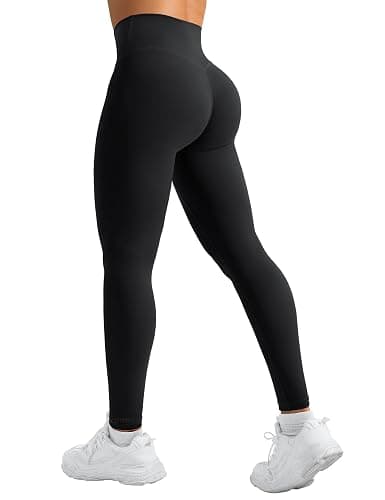 YEOREO Leggings for Women Hidden Scrunch High Waisted Yoga Pants V Cross Tummy Control Craze Compression Workout - Image 1