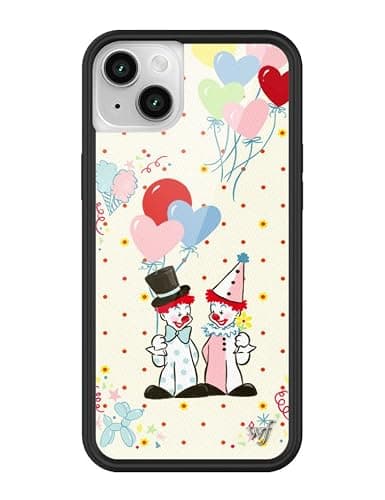 Wildflower Cases - Compatible with iPhone 13/14 | Protective Black Bumper, 6.5ft Drop Test Certified, Women Owned Small Business | Clown Balloon Polka Dot Trendy Triplets | Collab - Nick Sturniolo - Image 1