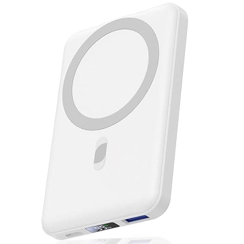 AOGUERBE for Magsafe Portable Charger, 10000mAh Magnetic Power Bank PD 22.5W Fast Charging Wireless Battery Pack with LED Display for iPhone 17/16/15/14/13/12 Series-White - Image 1