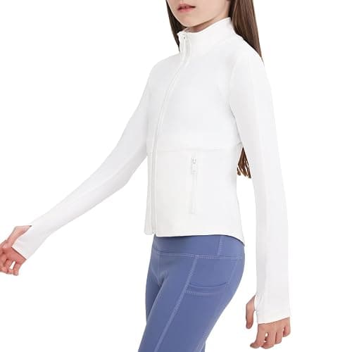 B&GCozy Girls Zip Up Jacket Horse Riding Shirts Athletic Yoga Lightweight Jackets for Girl 6-15 Years - Image 1