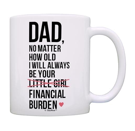 ThisWear Dad Birthday Gifts I Will Always Be Your Financial Burden Dad Daughter Gifts Funny 11oz Ceramic Coffee Mug with Handle - Image 1