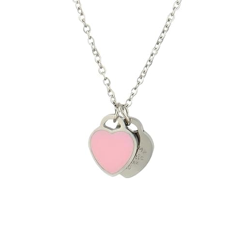 925 Sterling Silver Double Heart Necklace - Two Hearted Necklace With Chain - 14K Yellow Gold Double Hearts Pendant Necklace - Two Hearts - Image 1