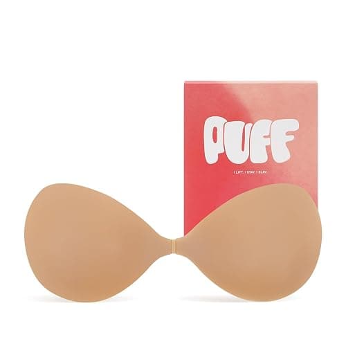 Puff Sticky Bra Push Up Strapless Backless Adhesive Bra for Women,Invisible Silicone Lift Nipple Covers - Image 1