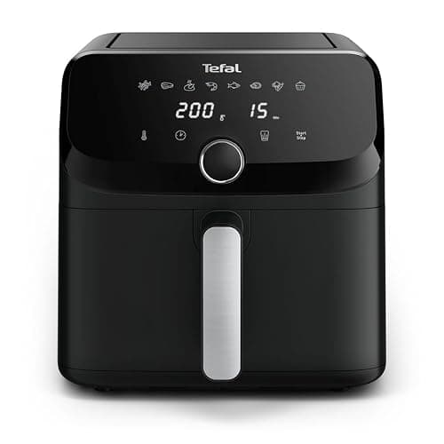 Tefal Easy Fry Mega Air Fryer, 7.5L Capacity (Serves Up to 8), 8 Preset Cooking Programs, Compact Design, Energy-Efficient, Dishwasher-Safe Basket, EY8558G0 - Black - Image 1