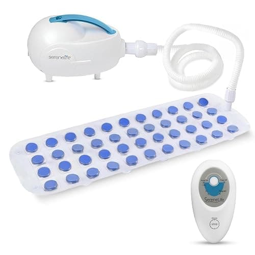 SereneLife Bubble Bath Mat, Bathtub Mat with Air Massage and Remote Control, Waterproof, Non-Slip, Adjustable Bubble Intensity, Aroma Diffuser, 47x14.2 Inch Full Body Spa Massager - Image 1