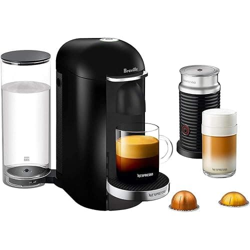 Nespresso Vertuo Plus Deluxe Coffee and Espresso Maker by Breville, Piano Black with Aeroccino Milk Frother - Image 1