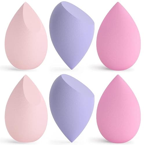 Korintin Makeup Sponge, Beauty Blenders 6 PCS, Washable Non Latex Foundation Sponge, Use Dry and Wet Both, for Liquid, Cream and Powder, Super Soft Wonder Blender Beauty Cosmetic - Image 1