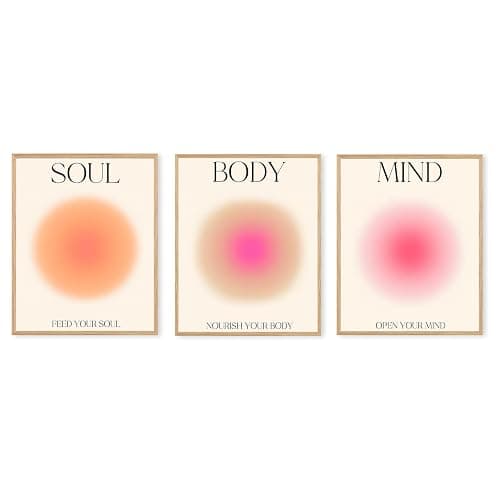 Boat Wades Mind Body Soul Aura Unframed Wall Art Prints,Aura Energy Spiritual Posters & Prints For Living Room Bedroom Home Dorm Decor,Colorful Positive Aura Wall Art Prints 8x10 Set Of 4 - Image 1