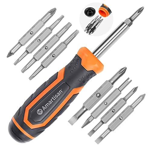 Amartisan 18-in-1 Multi-bit Screwdriver Set Tool All in One, Portable Multi-Purpose Screwdriver, Slotted/Philips/Pozi/Torx/Square,Nut Driver - Image 1