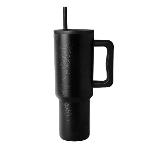 Simple Modern Halloween Tumbler with Handle | 40oz | Spiderweb | Trek Tumbler, Travel Mug | Insulated Water Bottle, Cupholder Friendly, Stainless Steel Cup, Spiderwebs - Image 1