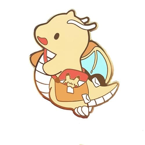 Kawaii Postman Dragonites Hard Enamel Pins Cute Cartoon Flying Dragon Lapel Pin Video Game Fan Collection Badge Fashion Jewelry - Image 1
