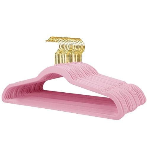 Stormix 22 Pack Velvet Hangers, Clothes Hangers Non-Slip Coat Hangers for Adult Rose - Gold Hook - 22 Pack - Rose- Gold Hook - Image 1
