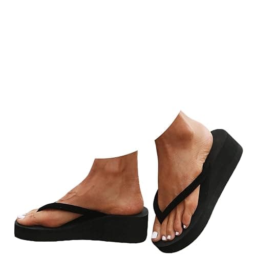 Platform Flip Flops Wedge Sandals for Women 2026 Dressy Comfortable Soft Toe Post Thong Sandals Lightweight Casual Summer Shoes - Image 1