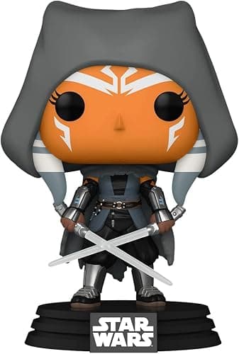 Funko Pop! Star Wars: The Mandalorian - Hooded Ahsoka with Dual Sabers Vinyl Bobblehead, Amazon Exclusive - Image 1