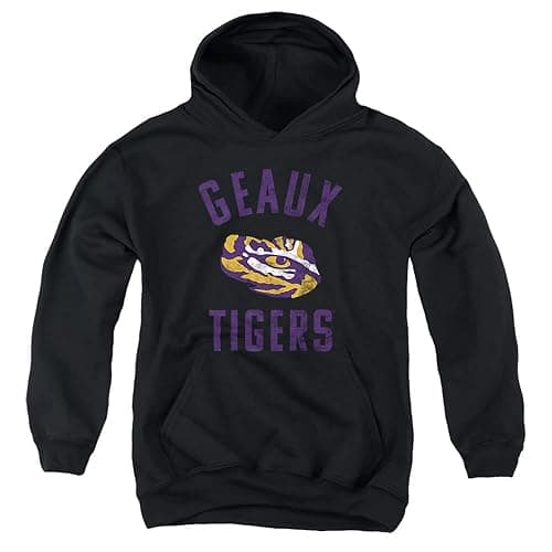 Louisiana State University LSU Official Tigers Logo Youth Kids Boy/Girls Pull-Over Hoodie Sweatshirt - Image 1