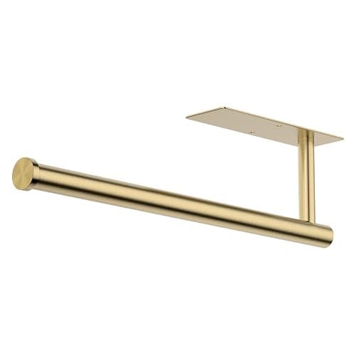 CHIKESI Paper Towel Holder Under Cabinet, Self-Adhesive,No Drilling, Stainless Steel, Wall-Mounted for Kitchen and Bathroom, Easy Install, Durable, Space-Saving, Ideal for Home, RV (Gold, 1 Pack) - Image 1