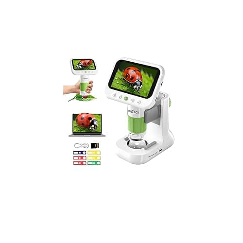 OUTACT Digital Microscope for Kids,4.3" HD Screen Portable Microscope with 8 LED Lights,Educational STEM Science Toys with 8G SD Card for Photo/Video,Birthday Gifts for Boys Girls - Image 1