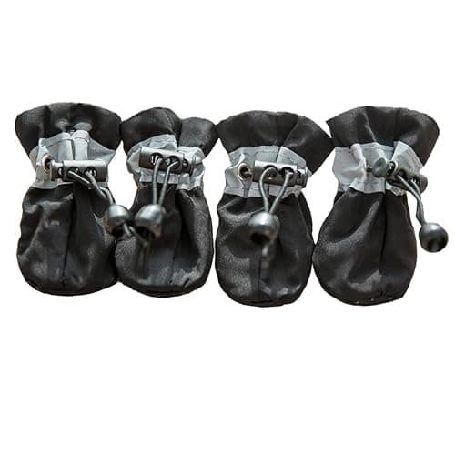 Leconpet Dog Shoes Waterproof Dog Boots for Small Medium Large Dogs with Soft Anti-Slip Sole, Suitable for Rainy Weather Outdoor Walking, Adjustable Elastic Straps, Reflective at Night(Black, 2) - Image 1