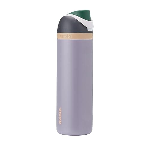 Owala FreeSip Insulated Stainless Steel Water Bottle with Straw for Sports and Travel, BPA-Free Sports Water Bottle, 24 oz, Grey/Grey, Due North - Image 1