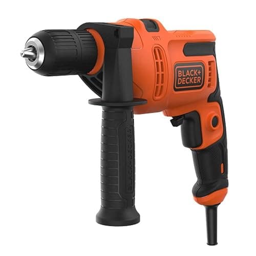 BLACK+DECKER 500W Electric Hammer Drill, Powerful 0-32,300 BPM for Masonry and Concrete, Compact Design with Side Handle, BEH200-GB - 500 W - Single - Image 1